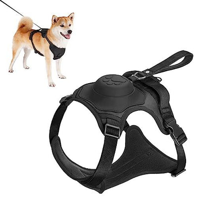 Dog harness and retractable leash all-in-one.